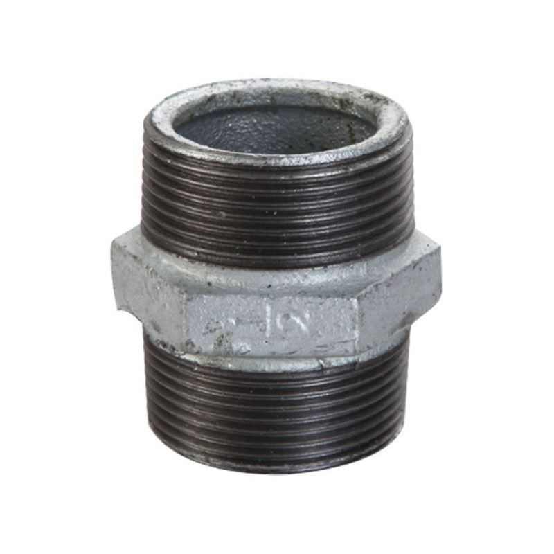 杉达瑞马钢玛钢水暖可锻铸铁管件镀锌玛钢内接外丝对丝DN652+1/2