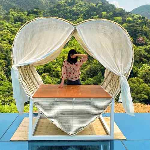 户UAX藤外编躺床民宿酒设计景区店网红休闲躺椅室爱心外鸟巢秋千