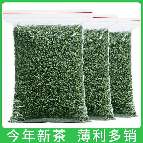 新疆包邮买 一斤送半斤共750g绿茶新茶叶高山云雾绿茶日照充足袋