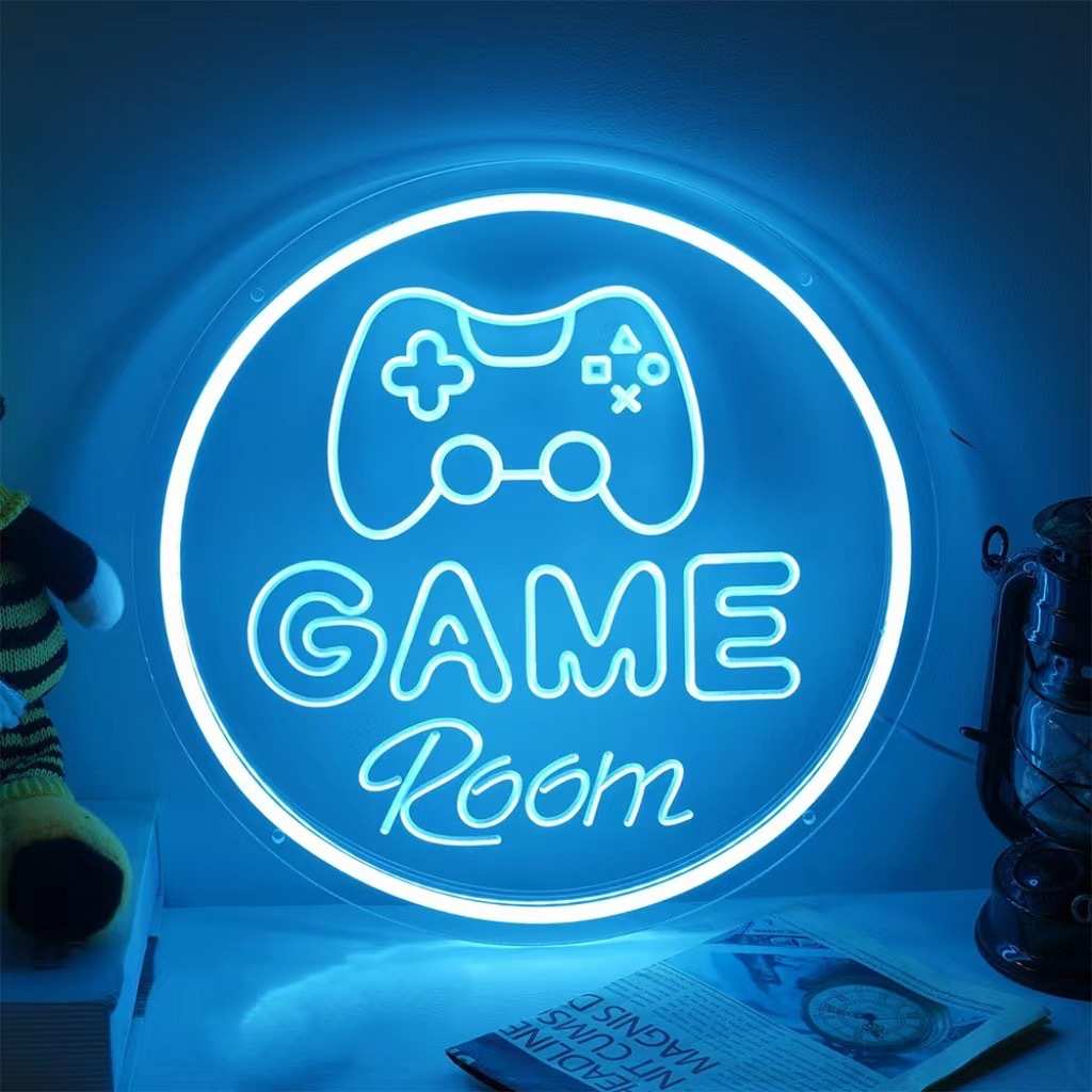 GAME ROOM 霓虹灯游戏亚克力雕刻led造型灯浮雕供应厂