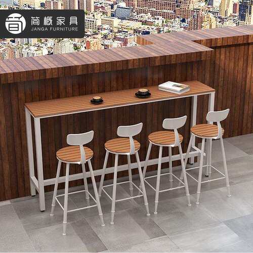 户外吧台椅露天餐吧酒吧咖啡厅奶茶店天台塑木高脚凳室外防水防晒