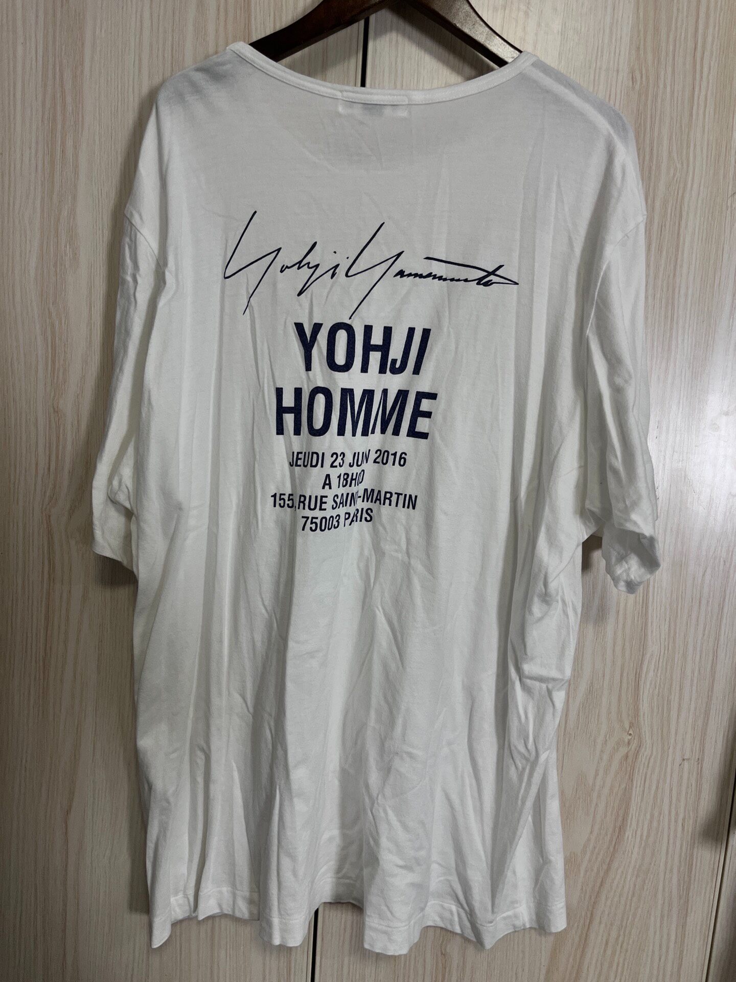Yohji Yamamoto White Slogan T-Shirt — front