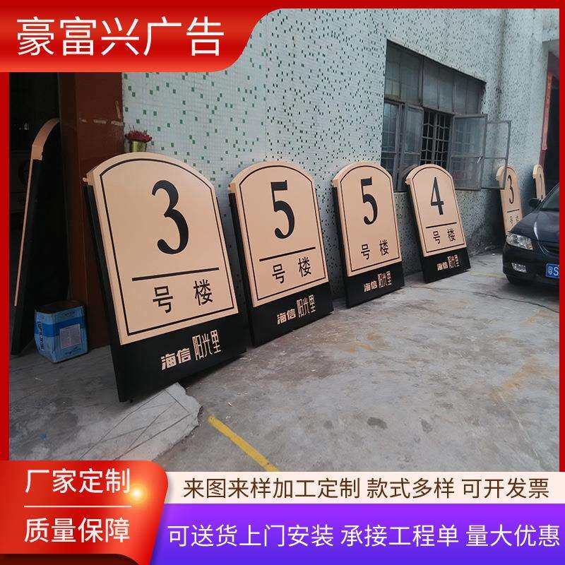 小区单元楼栋牌指示牌金属楼号门牌不锈钢仿古索引楼层楼号牌厂家
