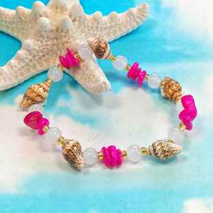 天然海螺壳彩色手炼儿童礼品奖品特别手工艺品街边摊热卖珠宝装饰