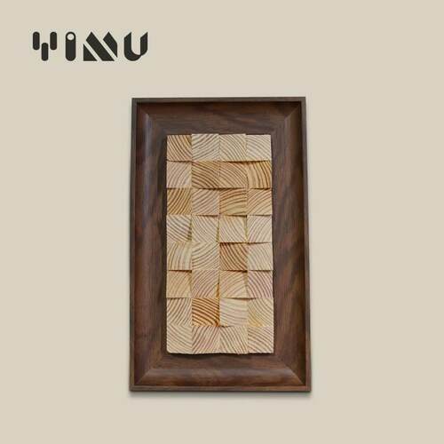 YIMU现代简约装饰画 画3d立体实木马赛克覆古创意墙面挂画 画桌面