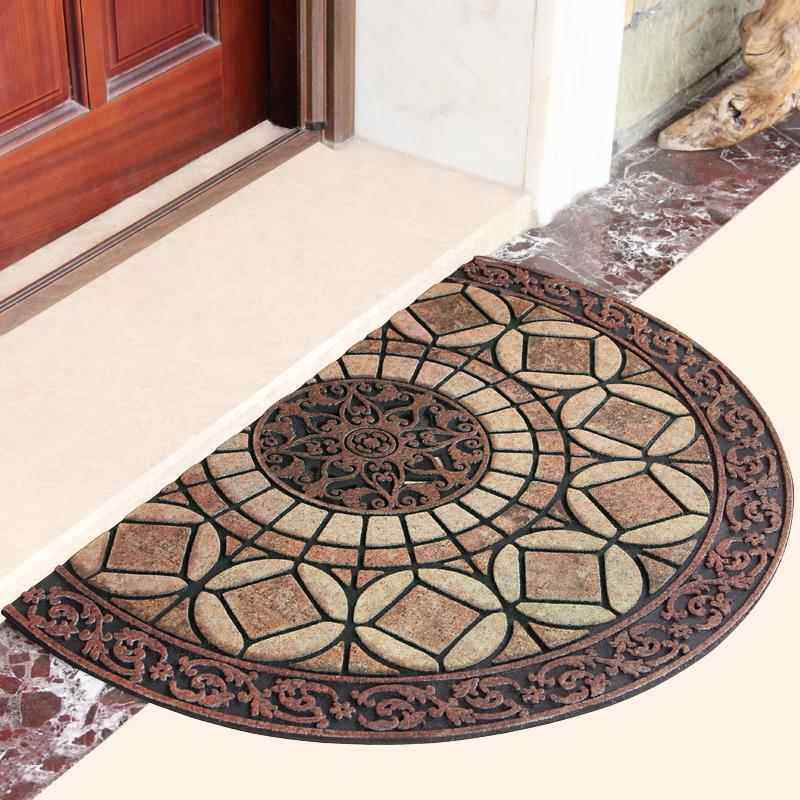高档欧式橡胶土地垫滑进门玄关门厅外防防水蹭半圆门户垫脚垫地垫