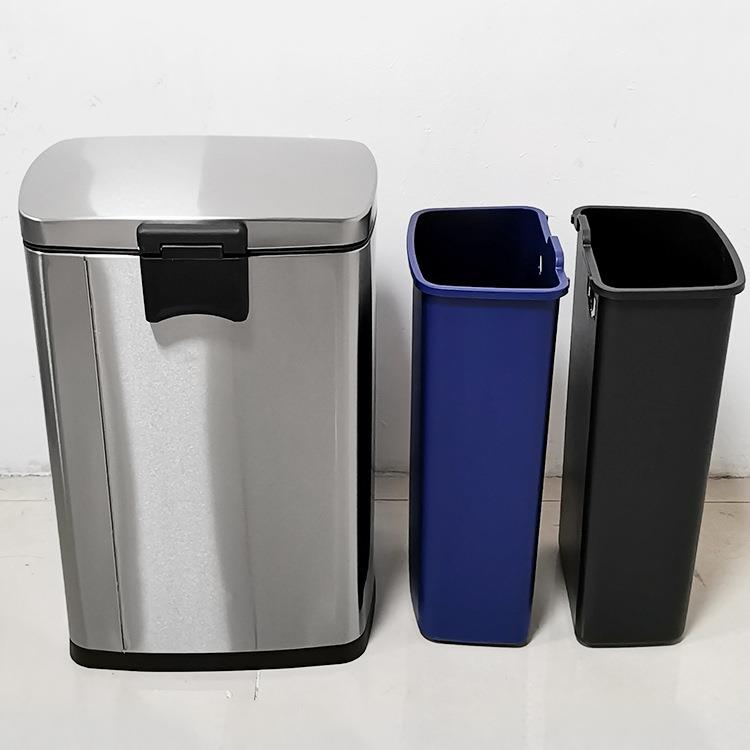 不锈钢15L2垃0升干湿垃圾分类家脚踏酒圾桶单位SJ12/15/店办公室