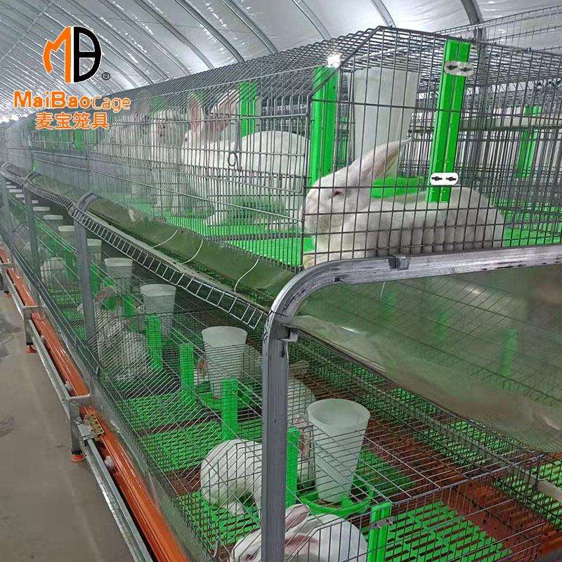 繁殖育成一体欧式兔笼 肉兔种兔养殖笼 繁育子母笼现货供应