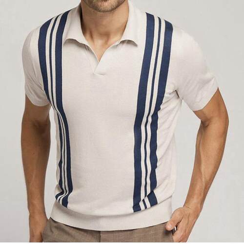 Men's pullover men's shirt thin collar short sleeved