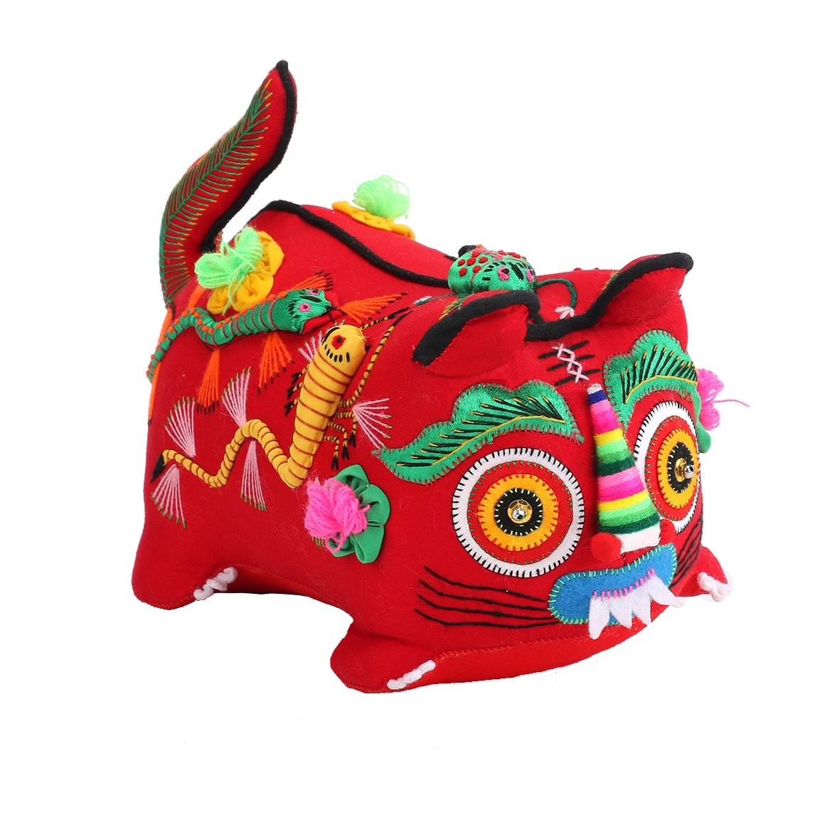 婴儿工艺品老虎枕头宝宝五毒玩具满月纯手工工艺民间品布老虎