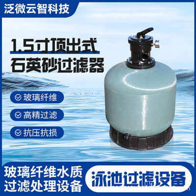 1.5寸顶出式石英砂过滤器 一体机净化游泳池砂缸浴鱼养殖处理设备
