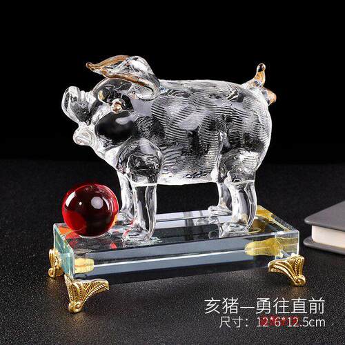 水晶十二生肖鼠牛虎兔龙蛇马羊猴鸡狗猪家居工艺品摆饰生日礼物