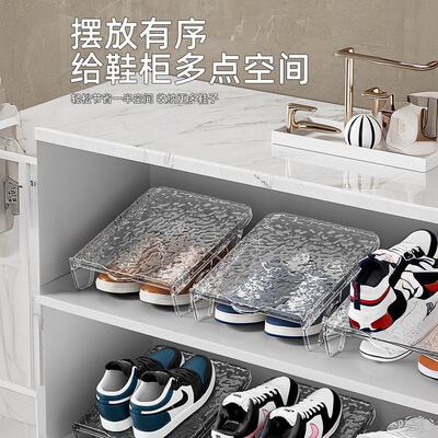 Double-layer shoe rack with shoe holders and boxes for home