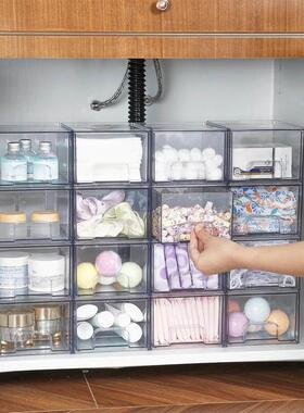 Clear Stackable Storage Drawer Makeup Organizer Plastic Bins