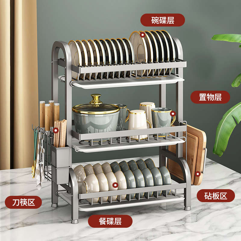 碗碟收纳架碗架沥水架多功能厨房置物架刀架碗筷收纳盒碗盘架碗柜
