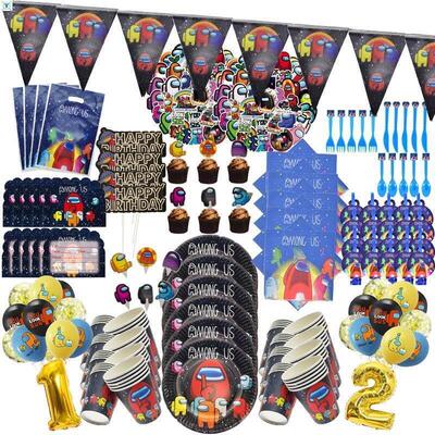 Game Among Us Birthday Party Supplies Stickers Disposable