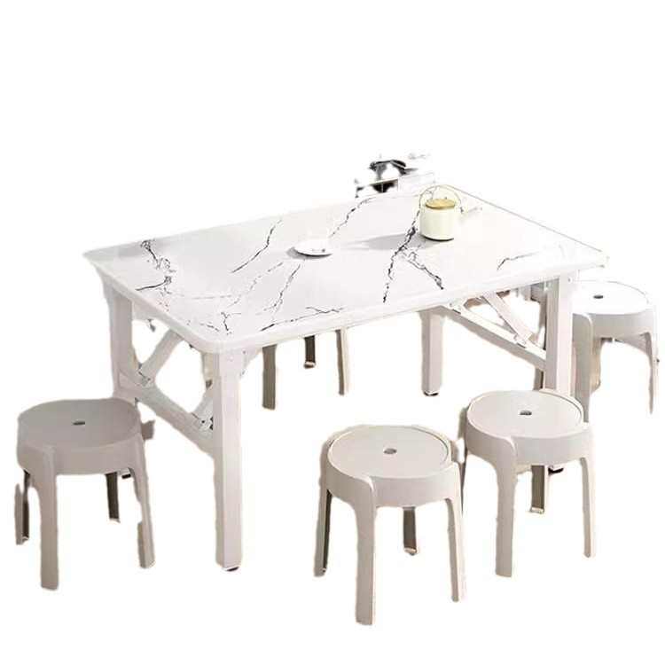 折叠矮桌家用长方形餐桌出租屋宿舍简易饭桌户外便携摆摊桌小地桌