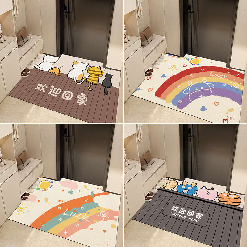 新款2025入户门地垫进门门口脚垫pvc免洗可擦耐脏可裁剪皮革门垫
