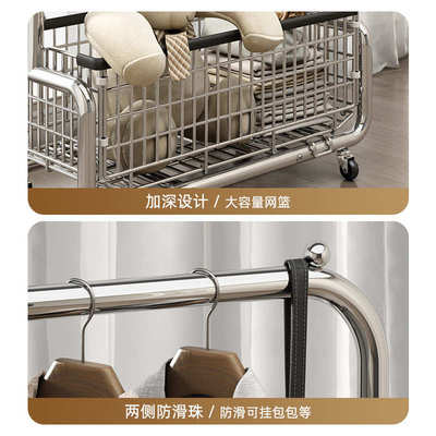 衣架落地卧室2025新款移动衣帽架家内用晾床边晚上放衣挂衣架