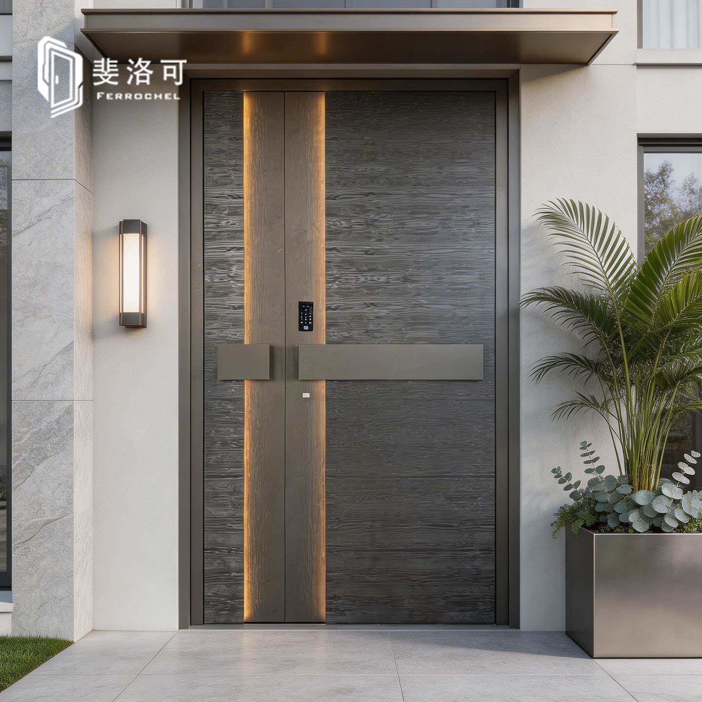 入户门玻璃门断桥铸铝子母门别墅大门双开门家用对开门防盗门定制