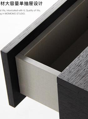 A收5L意式极F76T6M6J简床头计柜床现代轻奢卧室简约边纳柜设师风