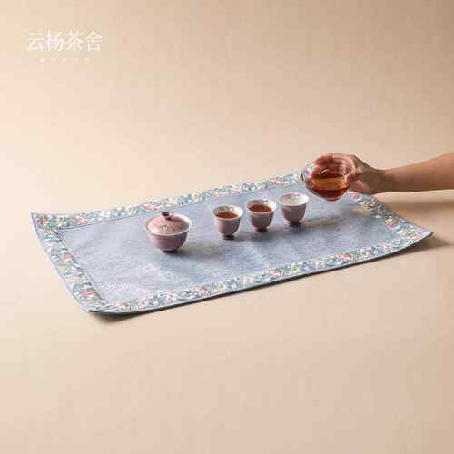 云杨茶舍流光宝蓝大茶席中式防水垫子隔热防烫茶桌垫布新款干泡台