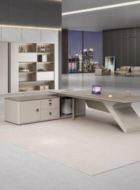 老板D3F4F办公桌简约现代经理董桌椅长组合事办公家室具轻奢总裁