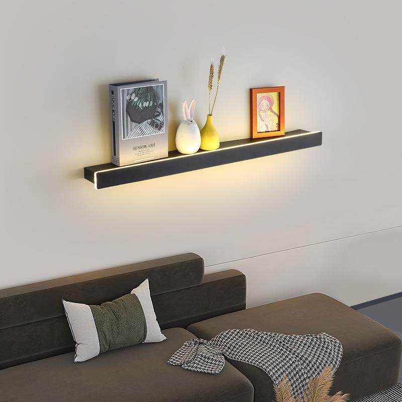 壁灯卧室床头灯全光谱北欧简约客厅背景墙置物架长条装饰线条壁灯