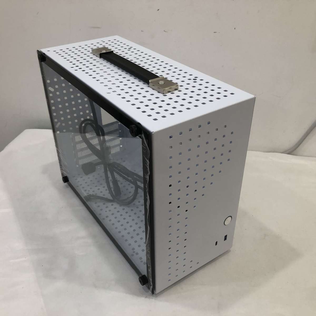 itx电脑机箱matx主板全侧透明diy外壳白色atx提手台式机mini迷你