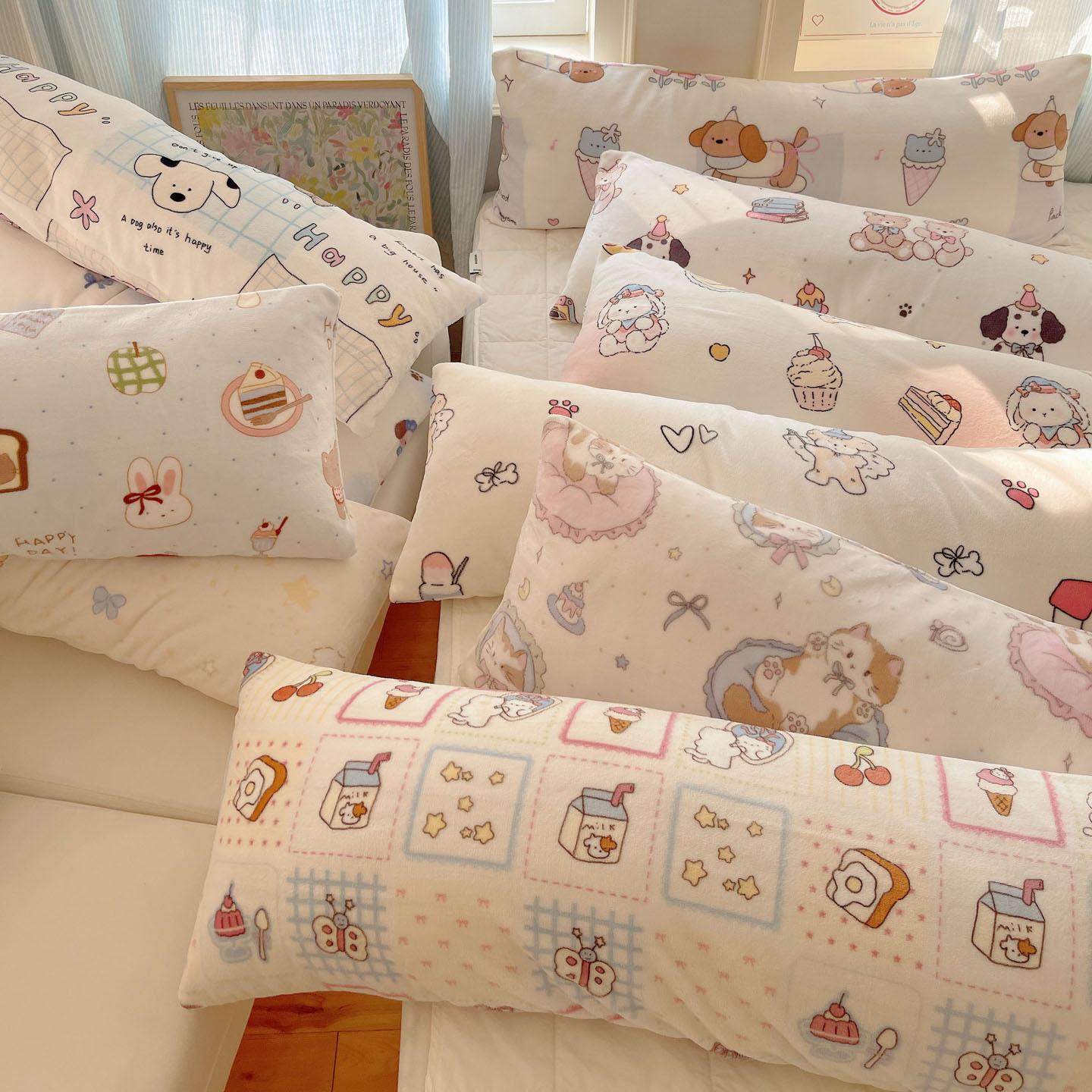 ins小清新牛奶绒长枕头家用沙发床头靠枕成人侧睡夹腿抱枕可拆卸,床上用品,U型枕/便携枕,淘宝优惠券,粉丝福利购,淘宝优惠卷