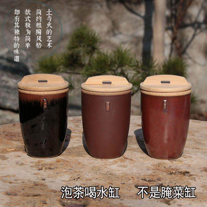 小水缸粗粮小瓷缸带盖杂粮缸盛猪油坛子热油小罐粗陶缸小酱复古新