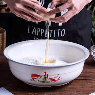 和面盆 大号加厚发面盆家用餐房菜盆 青花瓷揉面盆老式 陶瓷面盆