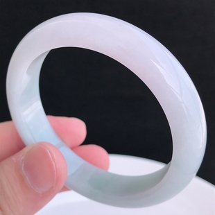 翡翠玉手镯女时尚拍卖天然A货老坑种紫罗兰54圈宽版手镯50.43g