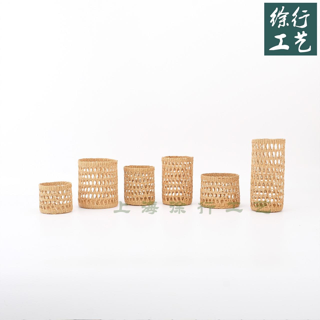 日韩式手工小藤篮竹编篮子藤编草编竹篮编织篮笔筒收纳手提ins风