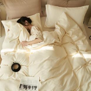 A类轻奢提纯四件套母婴级三层5011三棉纱全棉水洗棉被花套宿舍件