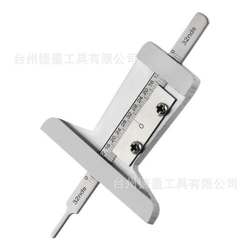 不锈铁公英制轮胎尺车轮胎花纹深度测量游标卡尺子规0-32nds 5cm