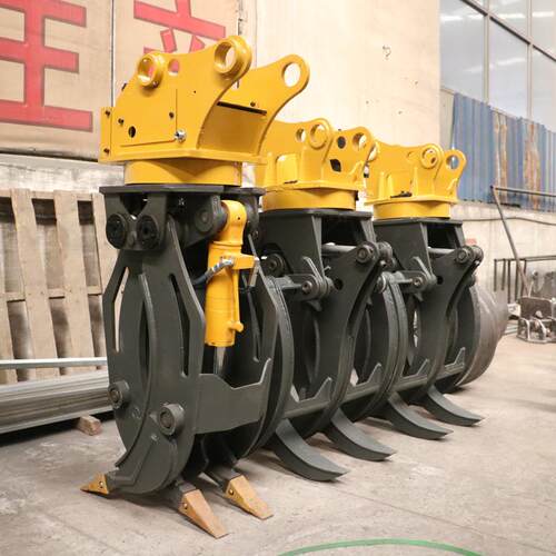 挖机两用液压机械夹木机多功能农用75钩机旋转抓木器