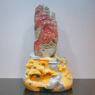 大师精品昌化鸡血石 一峰独秀红红火火 天然国石田黄石寿山石收藏