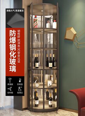 酒现代简约客厅转角玻靠墙小SMJ柜型展示家用轻奢书柜璃门柜柜子