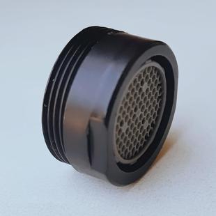 24外丝发泡器面盆菜盆浴缸外牙防溅过滤 塑料黑色起泡器水龙头M22