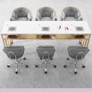 轻铁艺大功率F9795J7S卡吸尘器美甲桌网红单双三美奢甲桌椅套人装