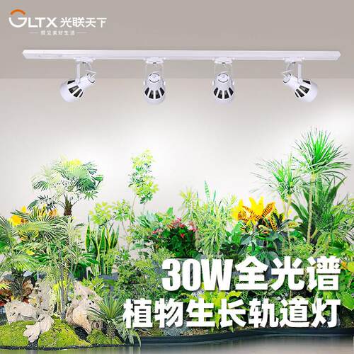 光联天下室内植物生长灯轨道射灯全光谱绿植雨林景观植物墙补光灯