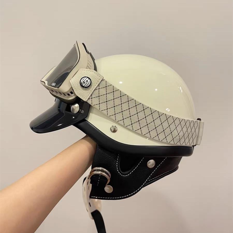 正品bornfree日式古小盔体60哈雷机车头盔男女款rShyot半复盔夏季