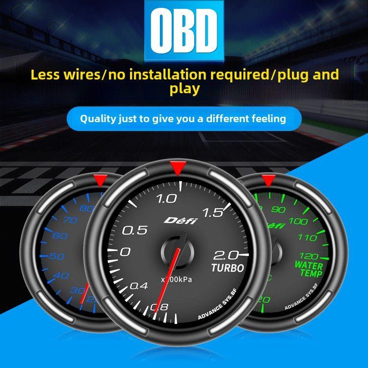 Obd2汽车比赛仪表水温电压数字加压三联表定义涡轮仪表Wingshen F