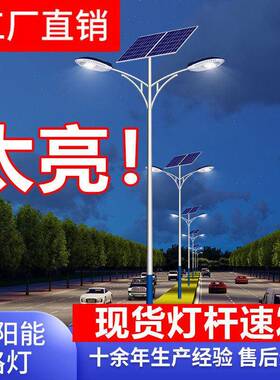路灯杆公路10米12米路灯小金豆LED平行臂双臂遥控板