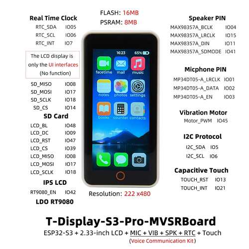 LILYGO® T-Display-S3-Pro ESP32-S3 MVSR Camera 扩展板