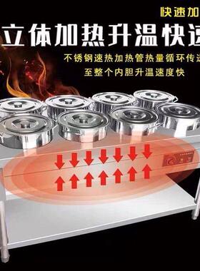 不锈钢保温粥车商用摆摊餐快MAGA-102暖汤炉加煲粥移动圆热桶车台