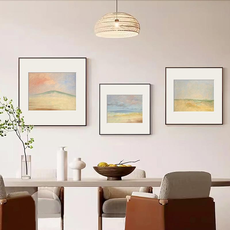 小众艺术挂画北欧田园客厅装饰画卧室法式粉色风景壁画奶油风挂画