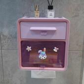 轻型豪华浴室纸巾盒免打孔防水壁挂式 卫生纸存储架卷纸盒卫生纸盒