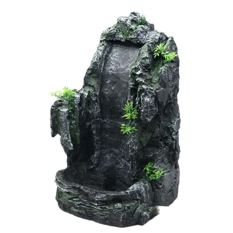创意仿青龙石山景鱼缸流沙瀑布假山套餐造景水族草缸大型山景